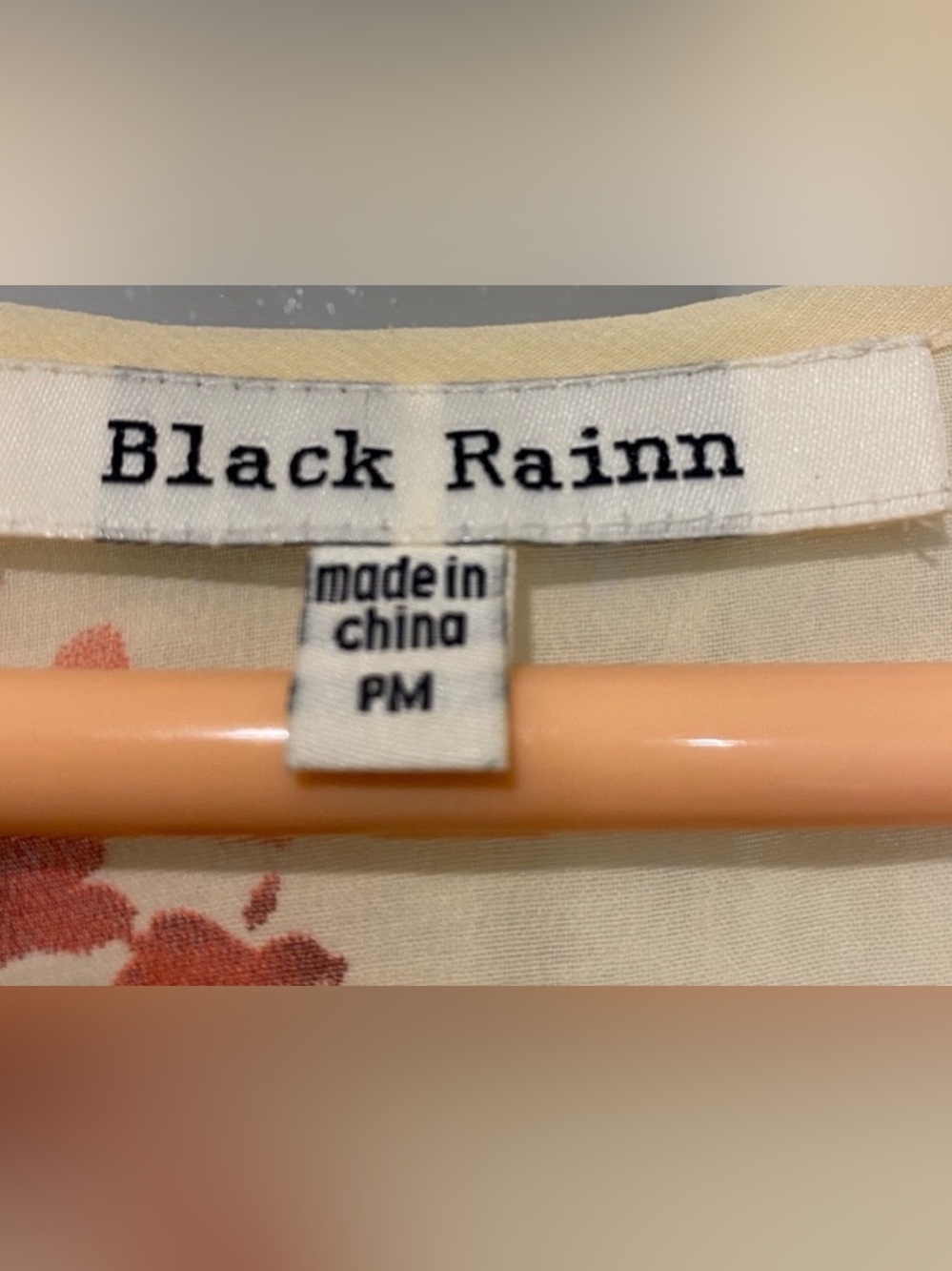 Black Rainn Cream Floral Tie-Front Peasant Blouse - Picture 4 of 6